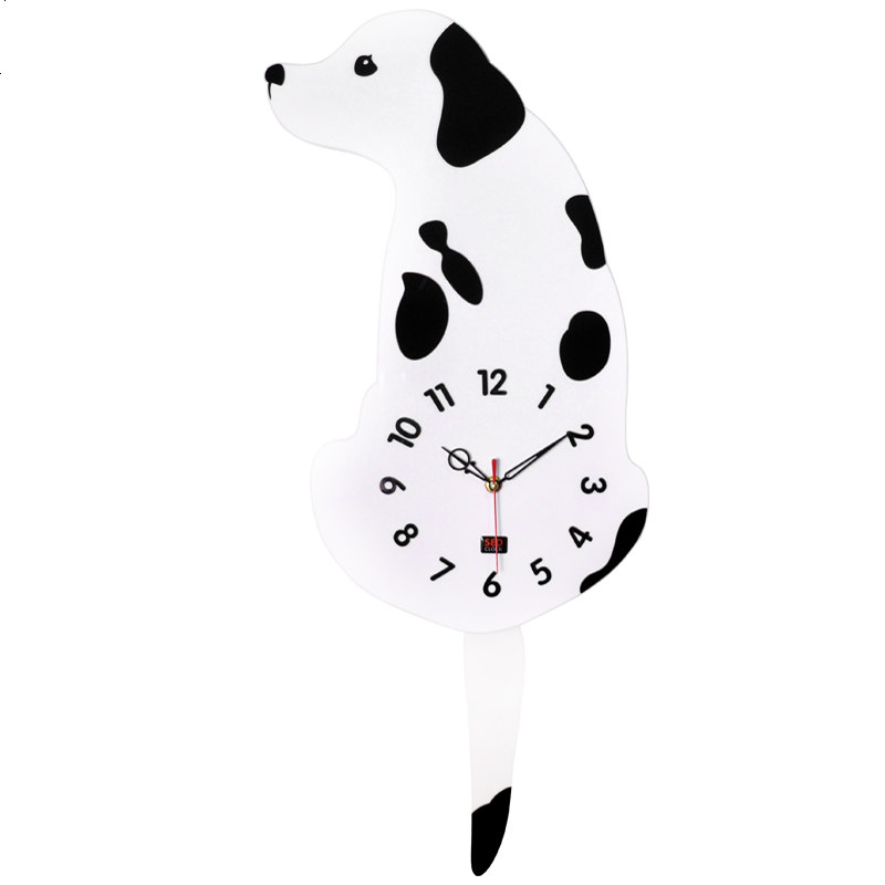 狗狗时钟装饰创意钟表挂钟客厅现代简约个性北欧式挂表静音石英钟