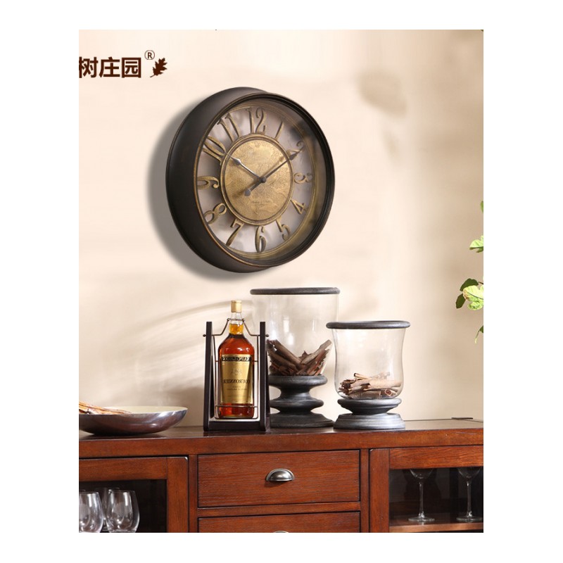 欧式复古挂钟客厅个性创意挂表 时尚美式家用时钟现代简约装饰钟