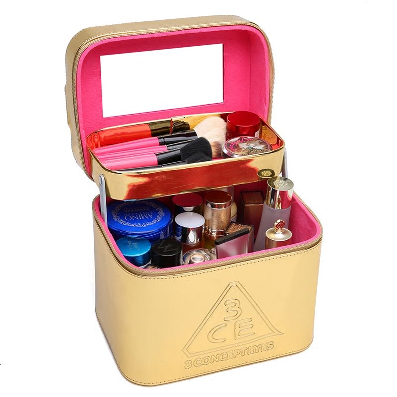 新款韩国化妆包大容量便携式居家化妆箱化妆品收纳箱双层大号手提