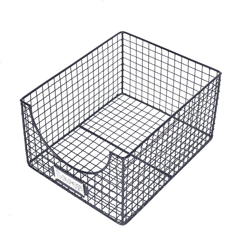 olvy欧拉复古铁丝储物筐桌面收纳整理家居zakka杂货铁艺收纳篮
