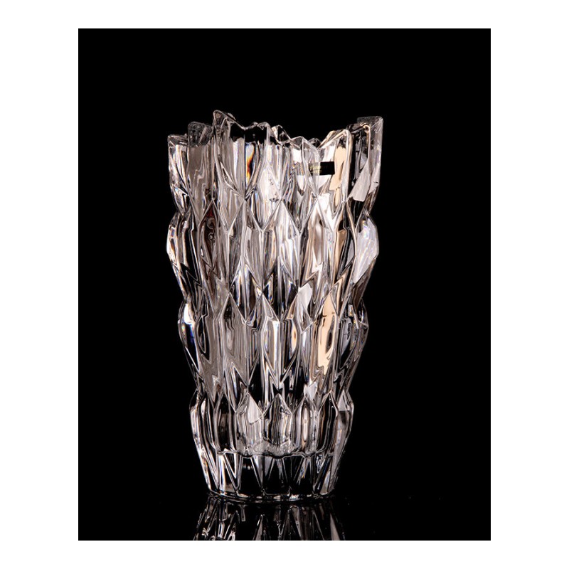菱形玻璃花瓶 透明现代简约插花摆件时尚花瓶
