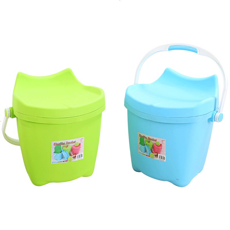 多功能塑料水桶带盖加厚可坐手提洗澡钓鱼桶凳玩具家用零食收纳桶