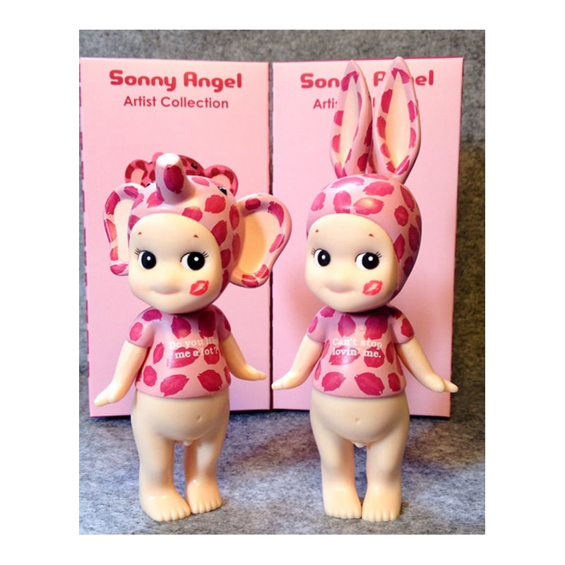 Sonny Angel丘比特索尼天使娃娃艺术家系列 兔子大象吻痕豹纹摆件
