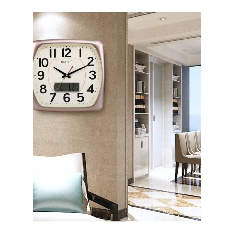 客厅钟表挂钟时钟现代简约创意静音个性大气挂表万年历卧室石英钟
