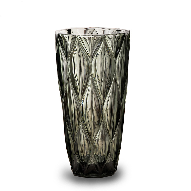 轻奢美式玻璃花瓶 创意厚重插花器现代家居摆件家用插花艺容器