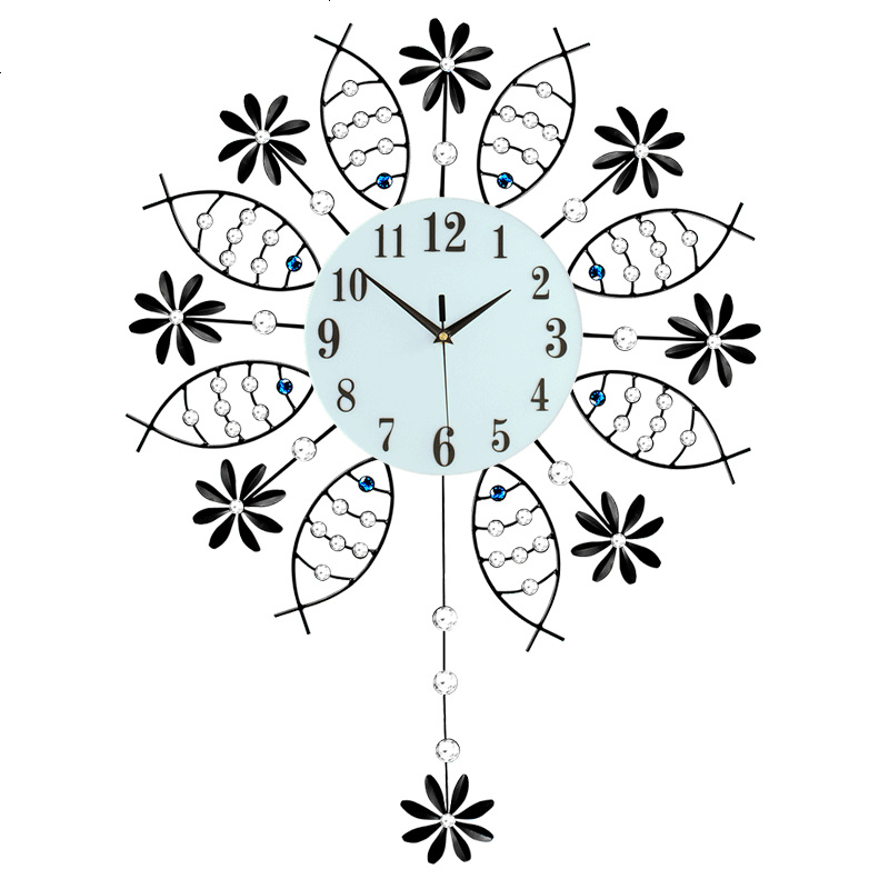 钟表客厅挂钟现代简约家用创意欧式大气时尚个性夜光静音石英时钟