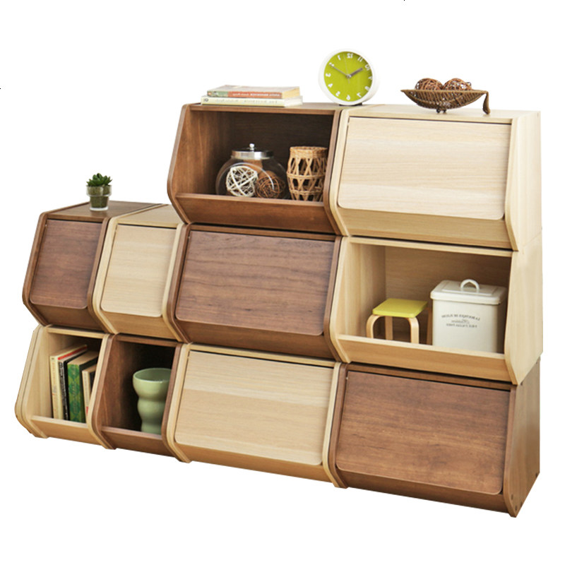 日本简约木质收纳柜整理储物窄柜卧室书柜置物柜