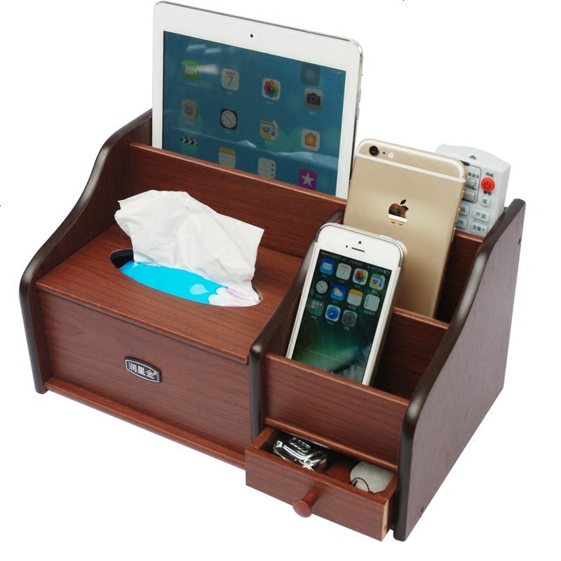 纸巾盒木质抽纸筒欧式多功能家用客厅简约茶几桌面遥控器餐厅收纳