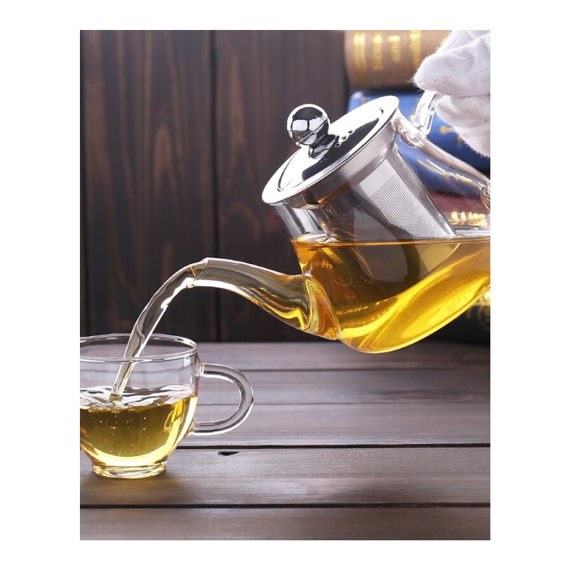 耐热玻璃茶具套装功夫茶具家用带过滤加厚耐高温玻璃泡茶壶透明花茶壶公道杯茶杯整套茶具