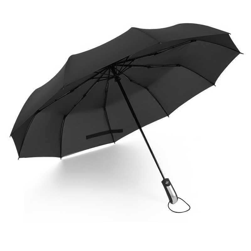雨伞大折伞折叠双人商务晴雨男女十骨防风雨伞全自动加固两用学生双人雨棚雨伞架