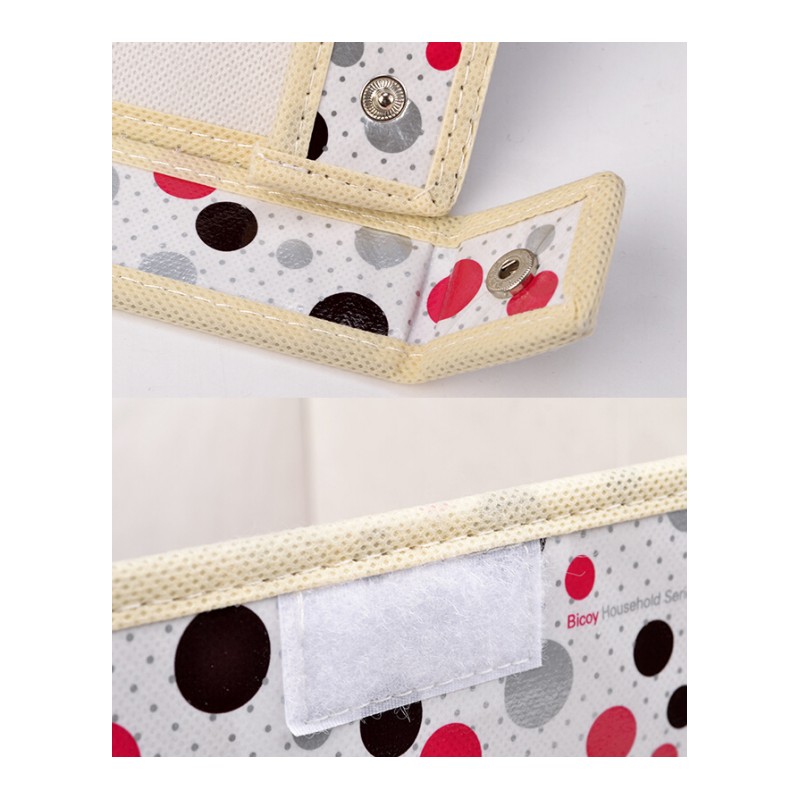 百园圆点布艺收纳箱整理箱衣服杂物收纳盒储物箱60L*2+30L*2