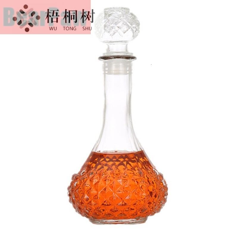 透明无铅玻璃酒瓶1斤2斤密封瓶自酿酒具泡酒DIY红酒空瓶