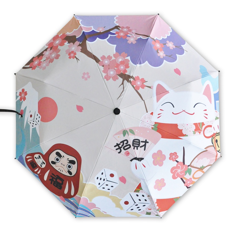 招财猫和风防晒折叠晴雨伞二次元动漫周边创意毕业生日