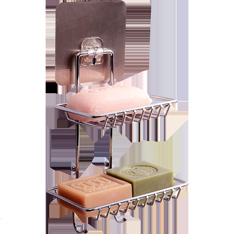 不锈钢置物架肥皂盒创意双层沥水香皂盒壁挂皂托免打孔肥皂架