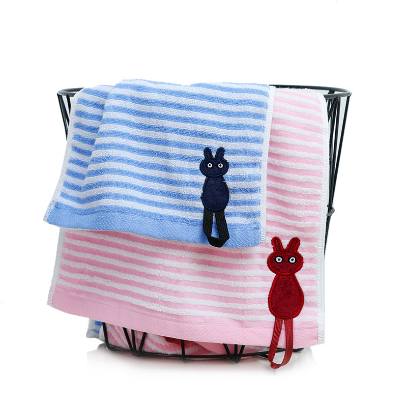 两条装 可爱纯棉毛巾卡通柔软吸水洗脸家用儿童小毛巾