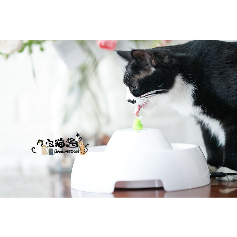 宅猫酱 喷泉式简约猫咪饮水器 涌泉循环过滤一起吸水美美的喂水器