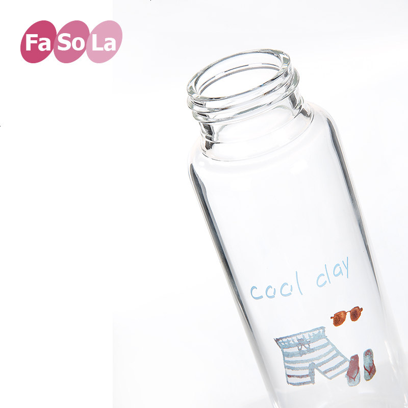 FaSoLa新款夏季随手杯 便携玻璃水杯男女学生可爱创意情侣随身杯