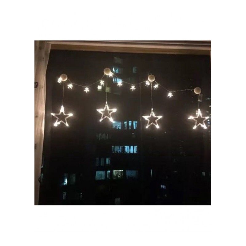 Blingbling北极星吸盘装饰灯立体星星夜灯橱窗玻璃圣诞节庆装饰