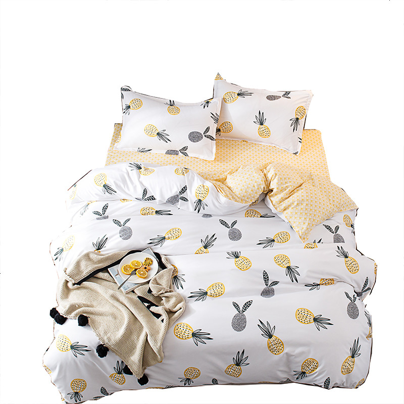 ins北欧简约网红小菠萝四件套1.8m宜家风小清新学生宿舍1.2三件套