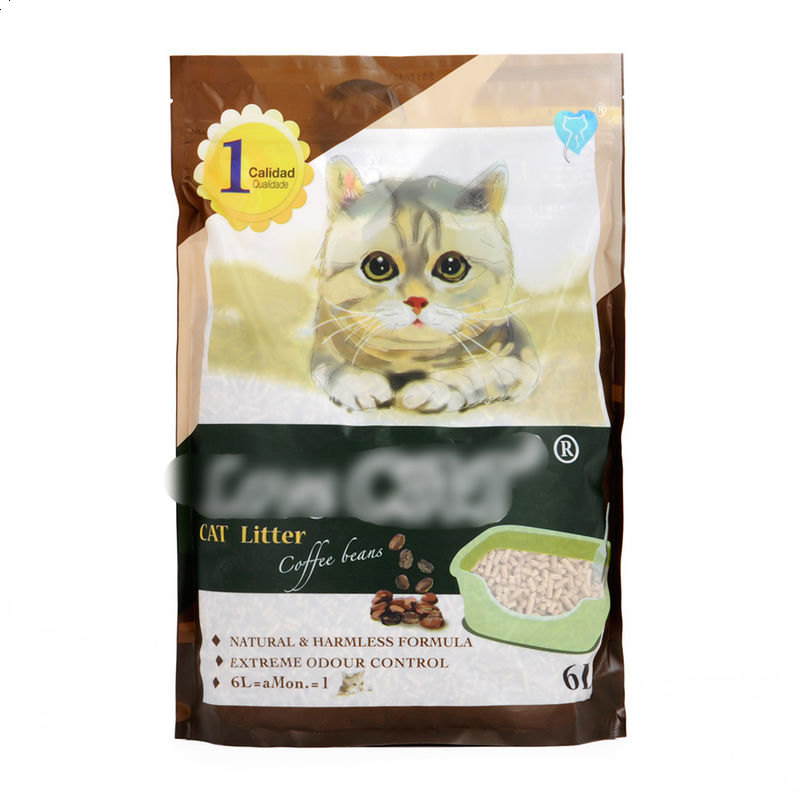 LOVE爱猫CAT咖啡豆腐猫砂6L无尘抗敏感除臭猫沙吸水猫咪如厕用品