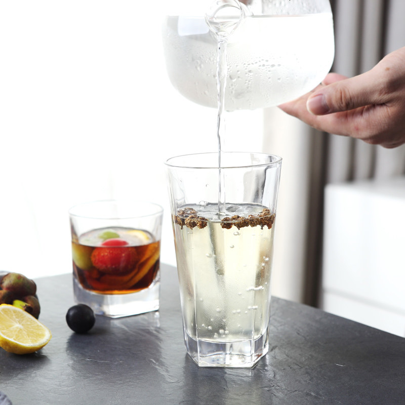 家用玻璃杯景德镇创意五角玻璃杯透明玻璃杯果汁杯家用喝水杯