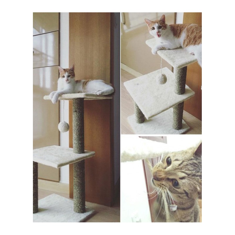 三层猫爬架 猫抓板猫玩具 猫跳台猫树猫窝 宠物用品 猫玩具(请先与客服确认再)