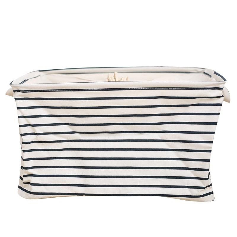 家居大号棉麻布艺收纳储物箱盒筐篮可束口折叠衣服物柜整理防尘(请先与客服确认再)