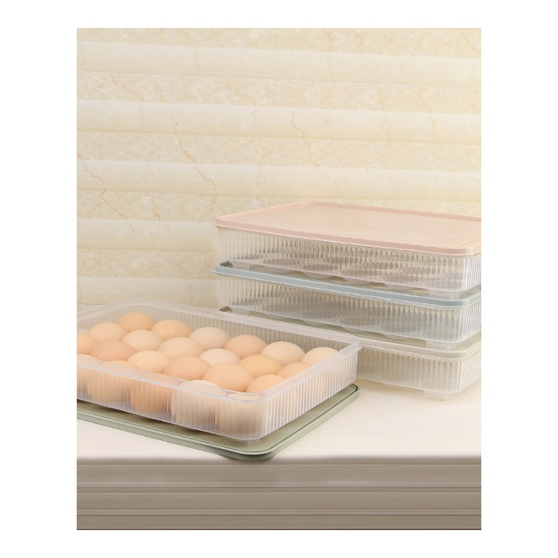 冰箱鸡蛋盒食物保鲜盒鸡蛋托鸡蛋格厨房透明塑料盒子放鸡蛋收纳盒