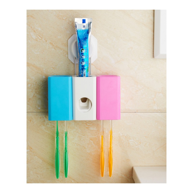 创意壁挂洗漱套装吸盘牙刷架三口之家漱口杯吸壁式牙膏牙具刷牙杯
