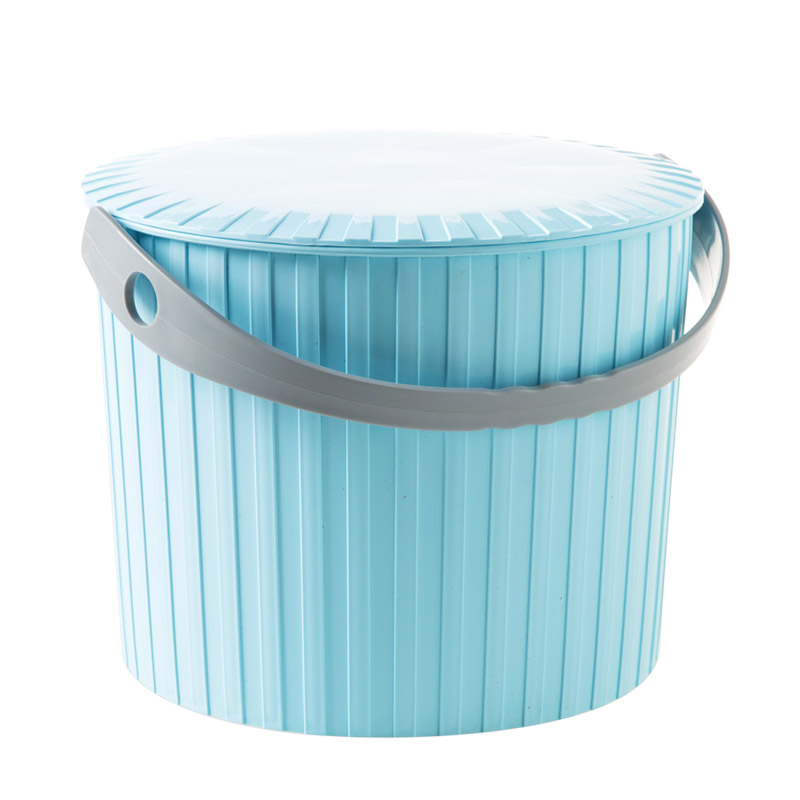 四方达塑料带盖小水桶家用手提拖把桶加厚洗车提水桶储水桶洗衣桶