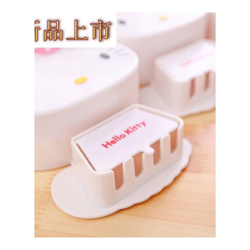 四方达卡通吸壁式免打孔浴室卫生间创意吸盘式三口可爱牙膏置物架by147256