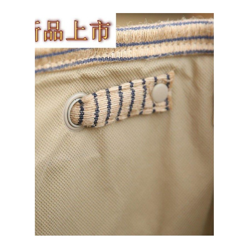 四方达创意家用滑轮收纳桶脏衣桶置物桶 黄麻条纹可折叠多用收纳筐by147256