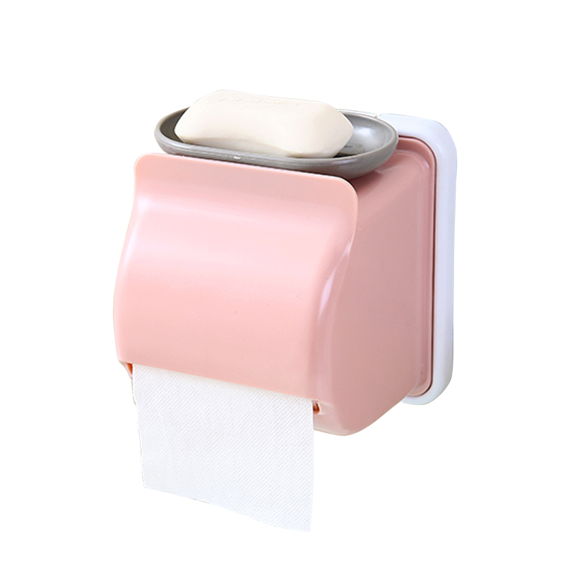 四方达免打孔卫生间纸巾盒创意厕所置物架抽纸盒浴室防水卷纸架厕纸盒子
