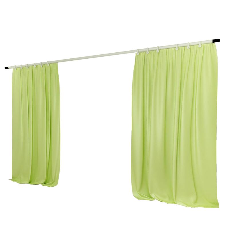 窗帘杆免打孔卧室挂钩式窗帘架4米收缩杆浴帘杆直杆型单杆伸缩杆