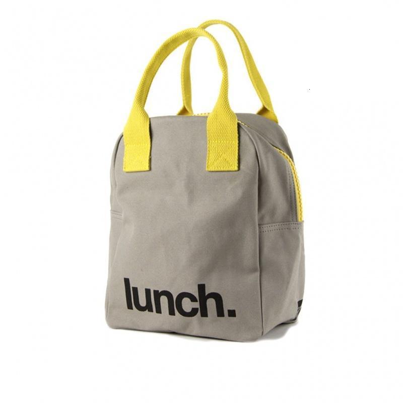 环保外贸时尚简约棉布午餐袋便当袋饭盒包手提拎包拉链袋