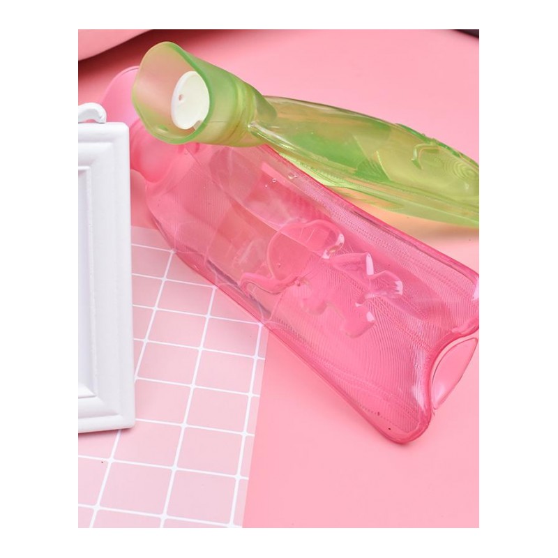 加厚注水小长条热水袋PVC高密度暖手袋长条热水袋暖宫热水袋1L