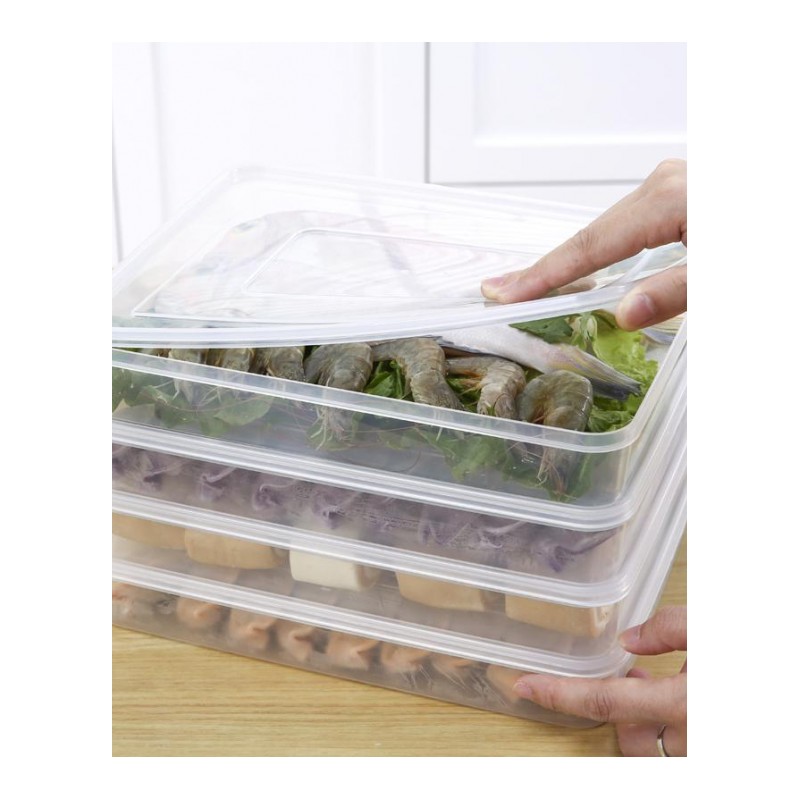 21格速冻饺子盒单层带盖冷藏冰箱保鲜盒不粘冷冻可微波解冻馄饨盒