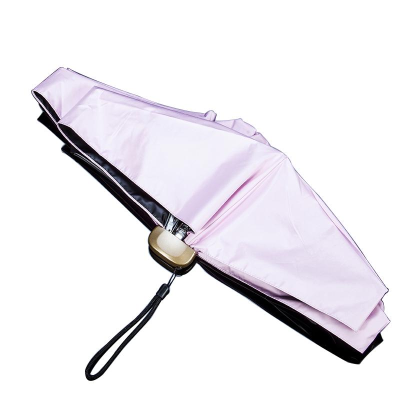 迷你轻黑胶太阳伞五折叠女遮阳防晒防小口袋两用晴雨伞