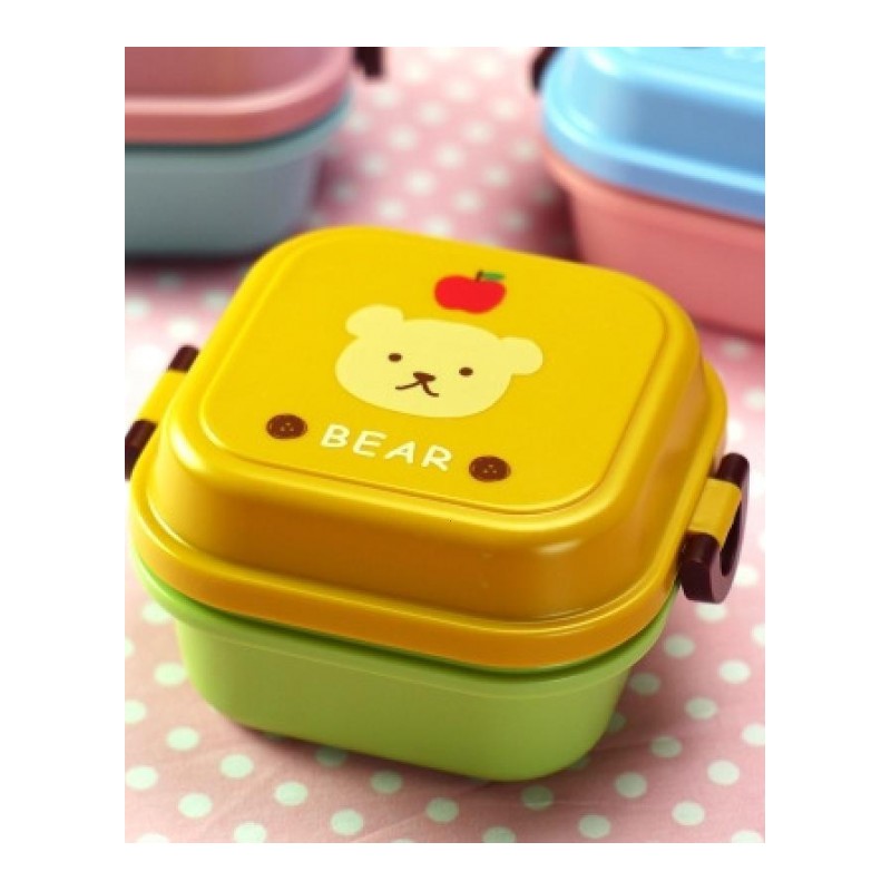 幼儿园宝宝水果盒可爱卡通双层饭盒保鲜便当盒儿童点心盒便携密封
