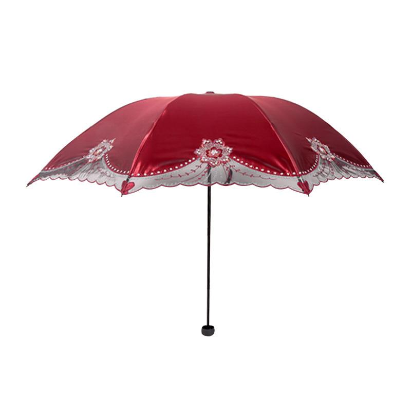 伞遮阳伞太阳伞防晒防雨伞女黑胶三折叠晴雨两用伞学生