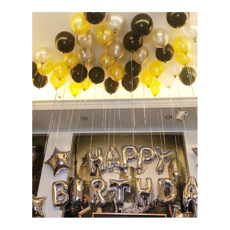 字母生日气球场景布置套餐成人浪漫生日快乐派对房间背景墙装饰