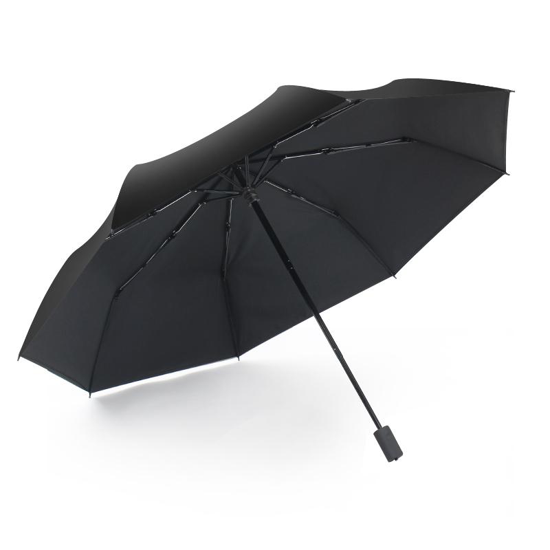 双层小黑伞黑胶防晒太阳伞防男女遮阳伞折叠晴雨两用伞