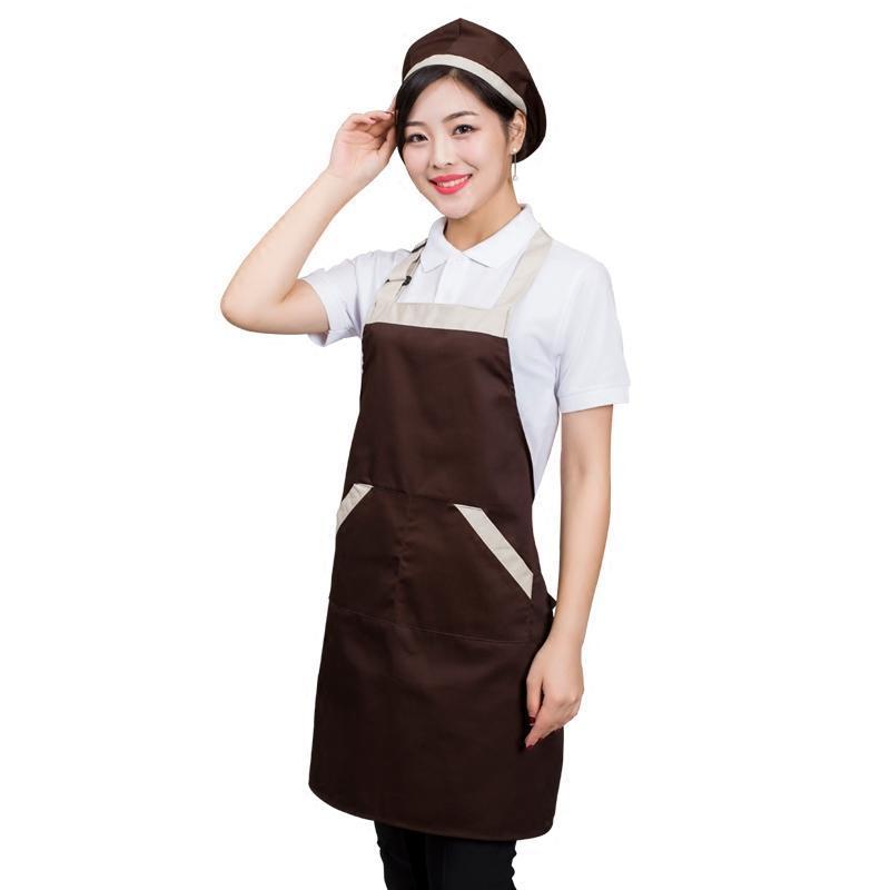 韩版时尚围裙定制logo厨房餐厅服务员工作服水果店广告围裙印刺绣