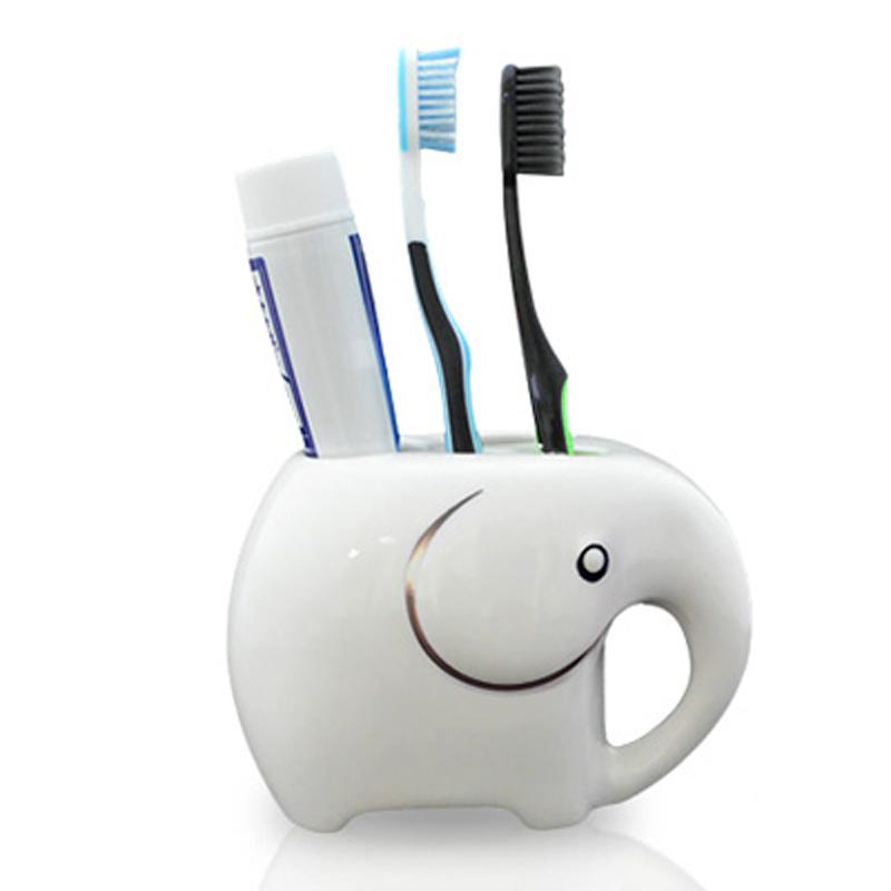 陶瓷牙刷架牙刷置物架可爱创意情侣三口四口之家牙具座卫生间洗漱