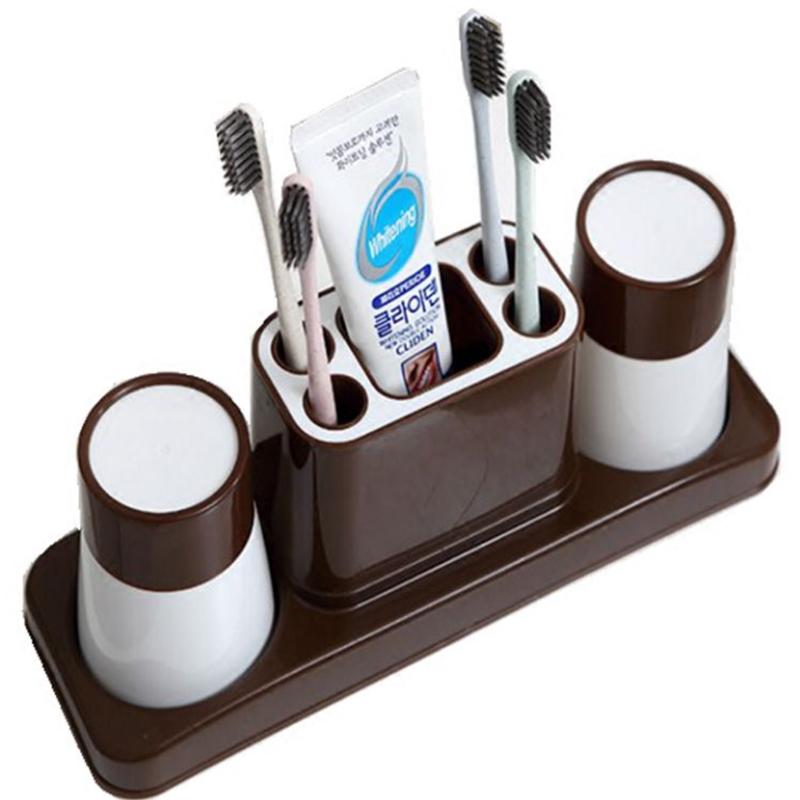 可爱创意牙膏牙刷置物架漱口杯卫生间洗漱情侣刷牙杯套装一家三口