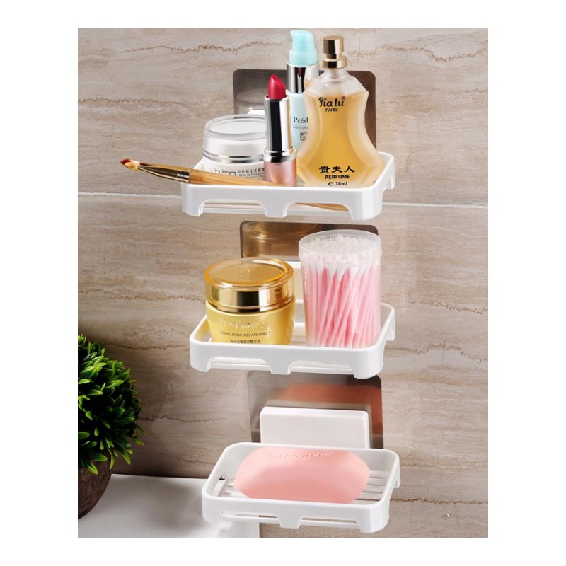 双庆卫生间肥皂盒香皂架创意吸盘香皂盒壁挂式肥皂架浴室沥水皂盒