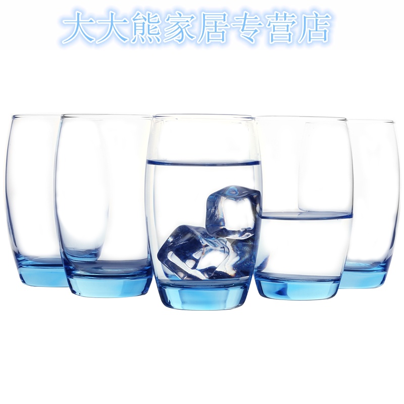 玻璃杯子 家用欧式简约无盖喝水杯子客厅茶杯牛奶杯6只套装