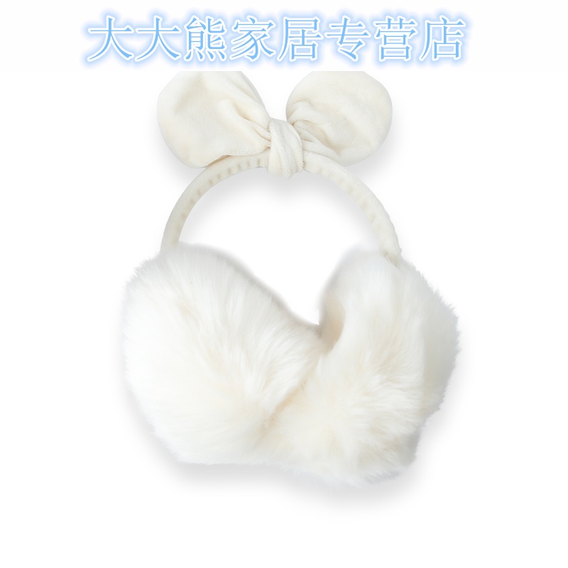 韩版新款蝴蝶结毛绒耳套冬天女款保暖护耳朵罩可爱兔耳朵耳暖耳罩