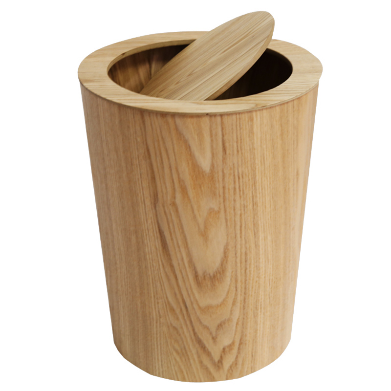 欧日式木质垃圾桶简约家用创意收纳桶客厅大号垃圾筒办公室纸篓日用家居