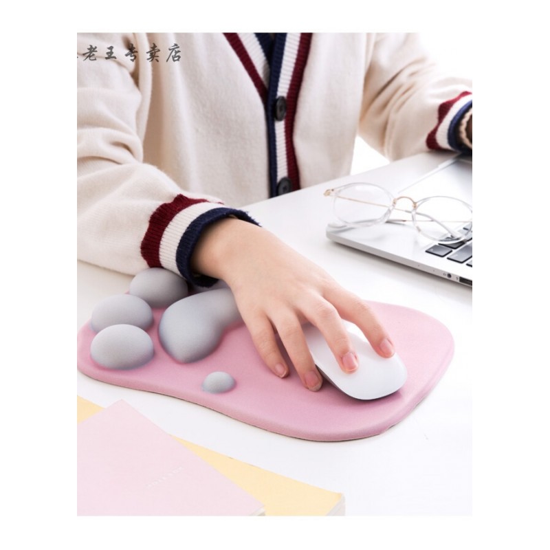 猫爪造型硅胶鼠标垫可爱学生办公硅胶防滑垫卡通加厚护腕